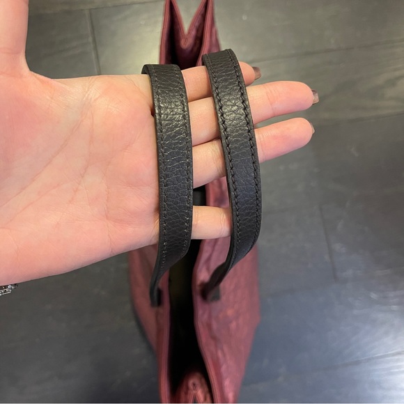 Authentic Gucci Pink/Brown GG Nylon Leather Princy Tote women handbag - Picture 6 of 11